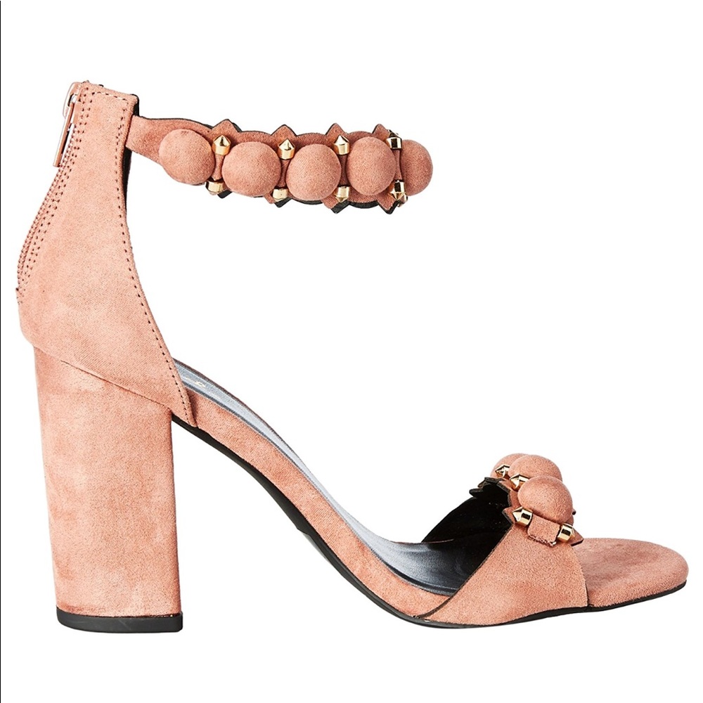 Mauve Blush Studded Embellished Platform Sandal - Picture 7 of 8